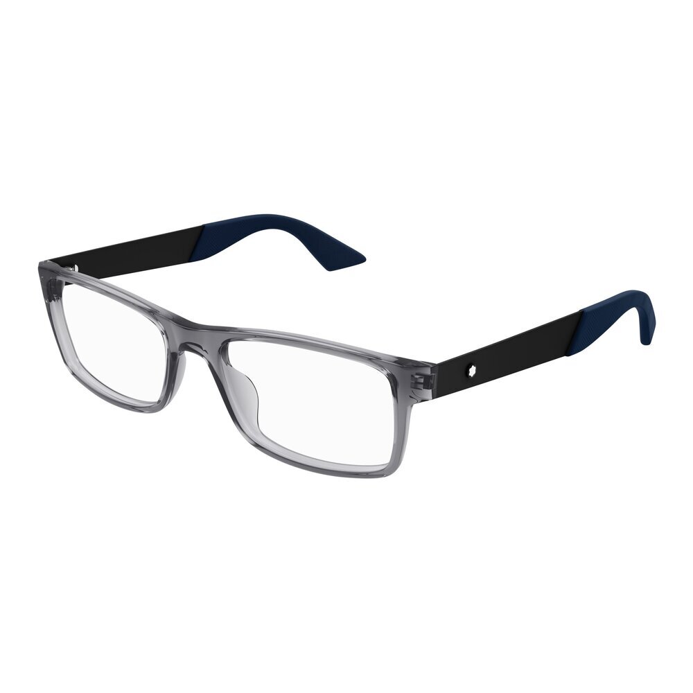 NWT Mont Blanc MB0301o Grey Black Rectangle 56mm Eyeglasses